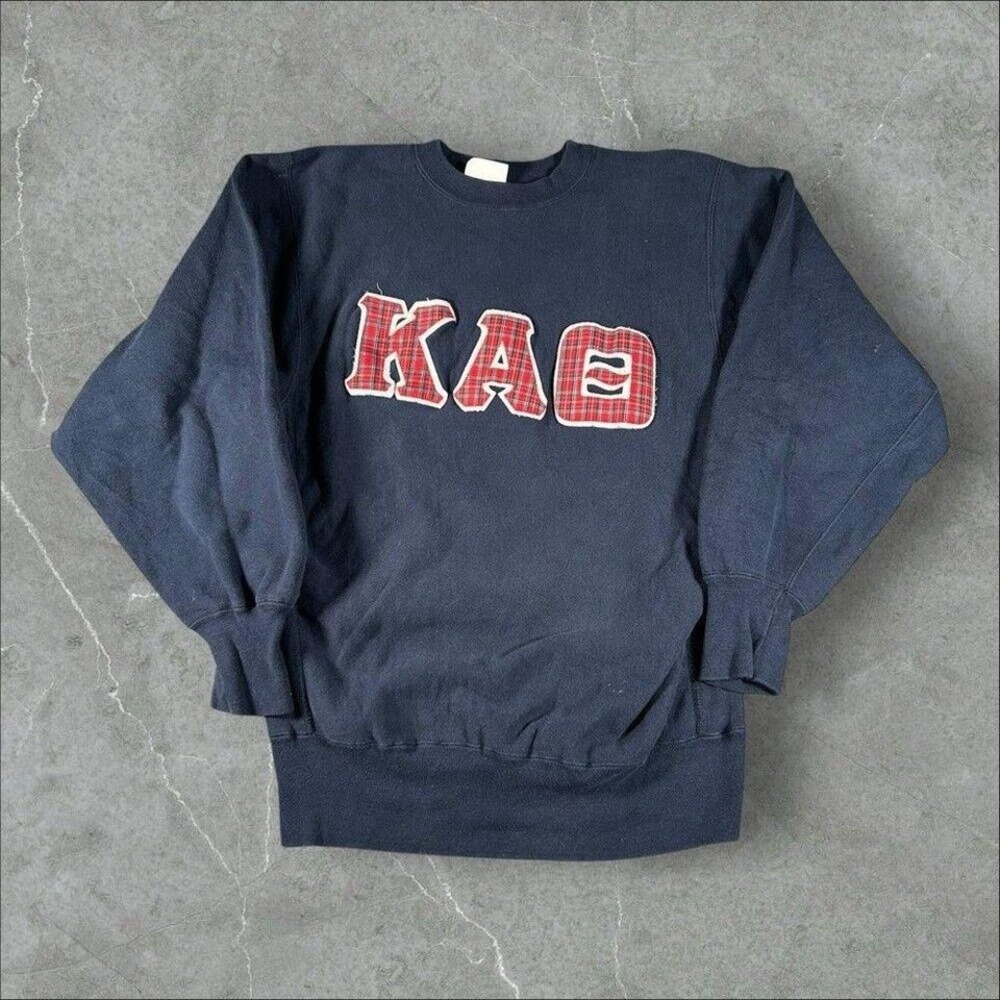 Vintage Champion Reverse Weave Sweatshirt‎ Mens XL Navy Blue 80s KAO Embroidered